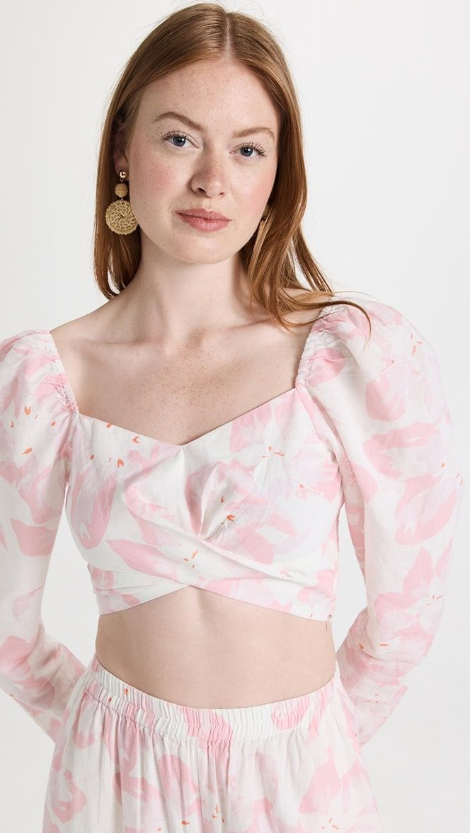 Floral Puff Shoulder Top | Shopbop