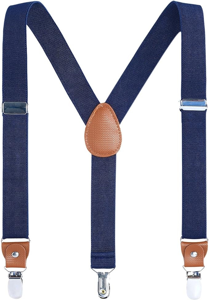 AWAYTR Kids Boys Adults Suspenders - 4 Sizes Sturdy Metal Clips Elastic Adjustable Suspender | Amazon (US)