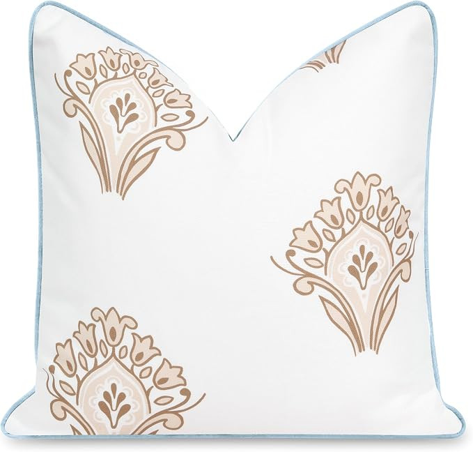 Hofdeco Premium Coastal Patio Indoor Outdoor Throw Pillow Cover Only, 20"x20" Water Repellent for... | Amazon (US)