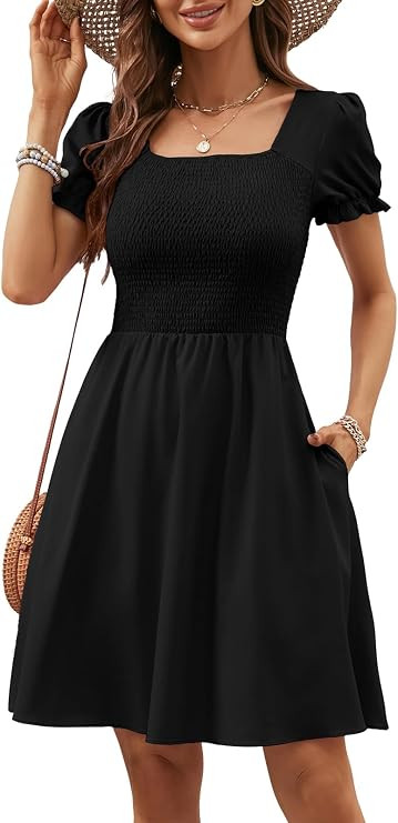 Berydress Women's Summer Dresses 2026 Casual Boho Smocked Mini Sun Dress | Amazon (US)