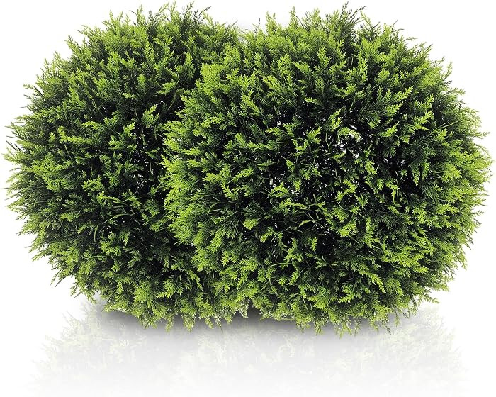 HOMCOM Topiary Balls Set of 2 17.7 Inch Artificial Plant, UV-Protected Anti-Fading Faux Decorativ... | Amazon (US)