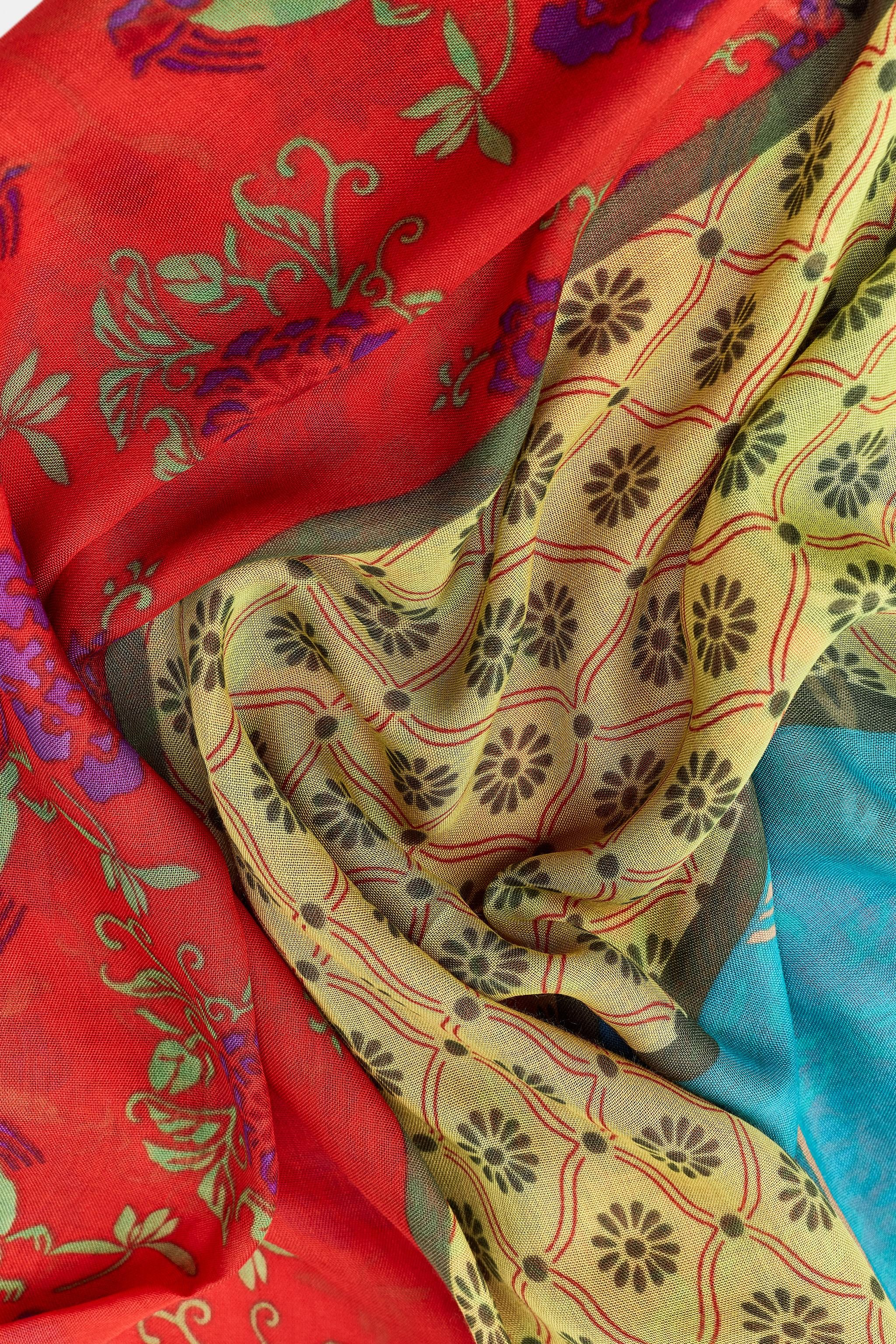 MODAL SILK PRINTED SCARF | Zara US