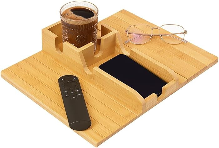Couch Cup Holder, Sofa Armrest Tray with Drink Holder, Foldable Anti-Slip Arm Table, Cup Holder T... | Amazon (US)