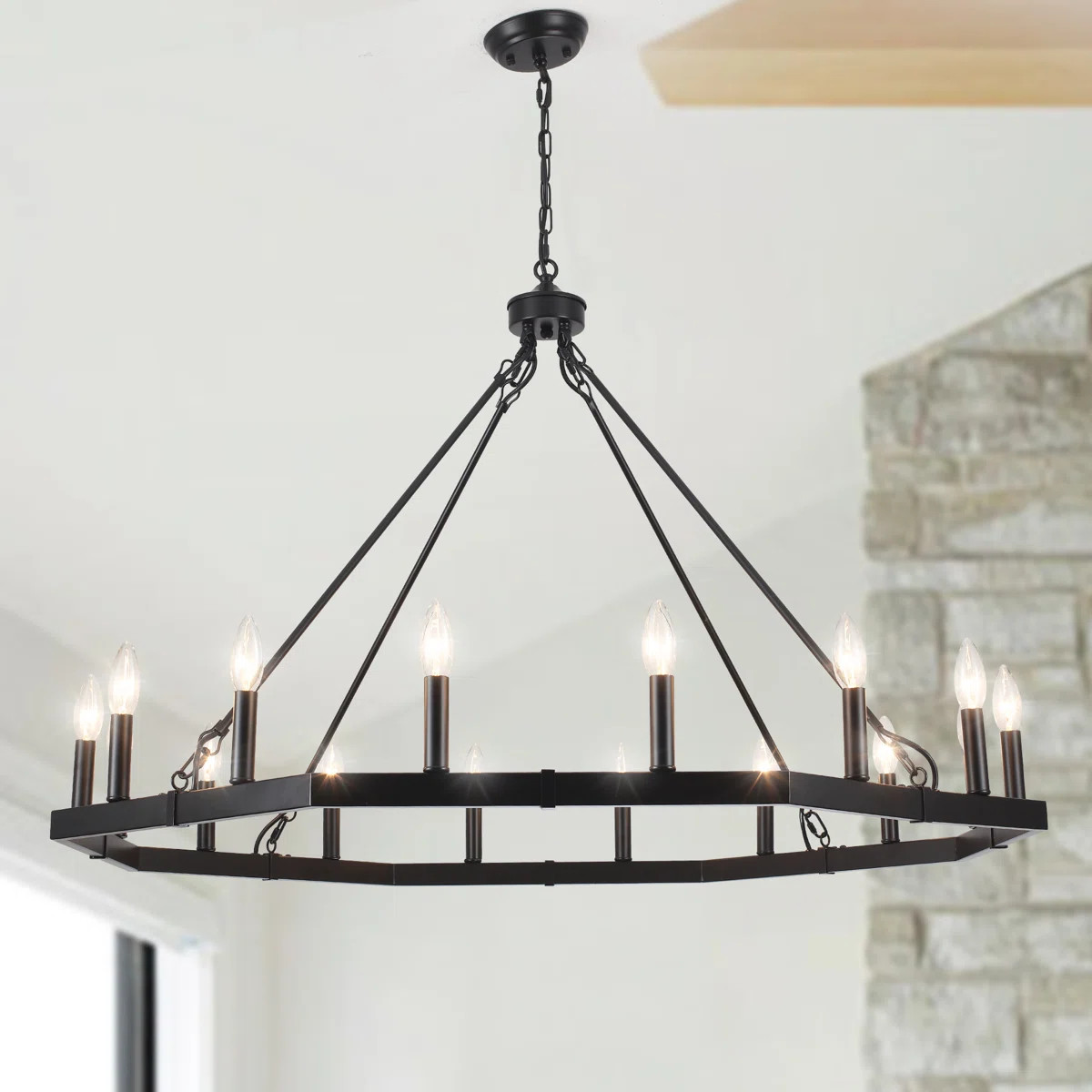Holk 16 - Light Dimmable Wagon Wheel Chandelier | Wayfair North America