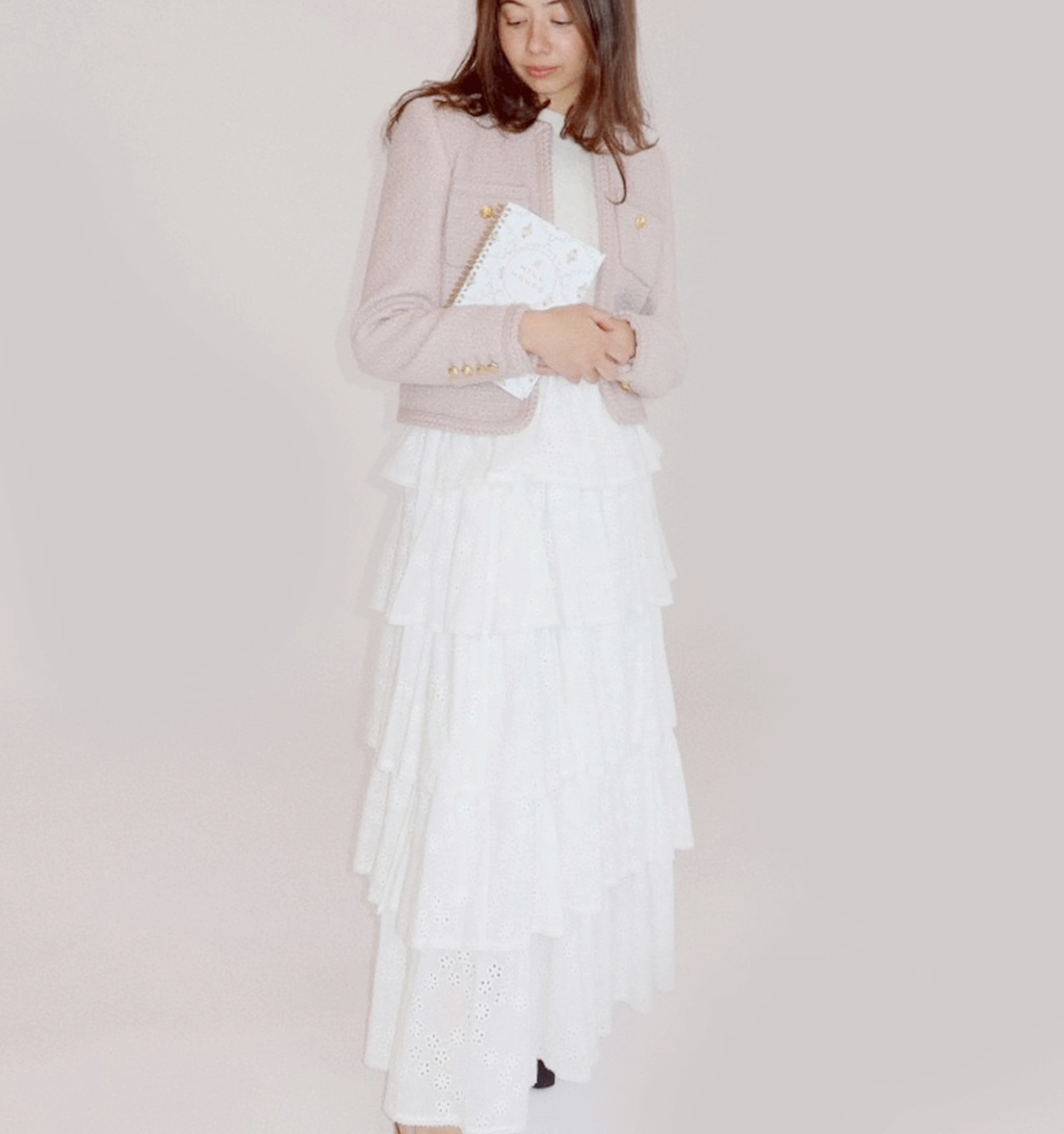 The Eyelet Noemie Skirt - White Eyelet | Hill House Home US