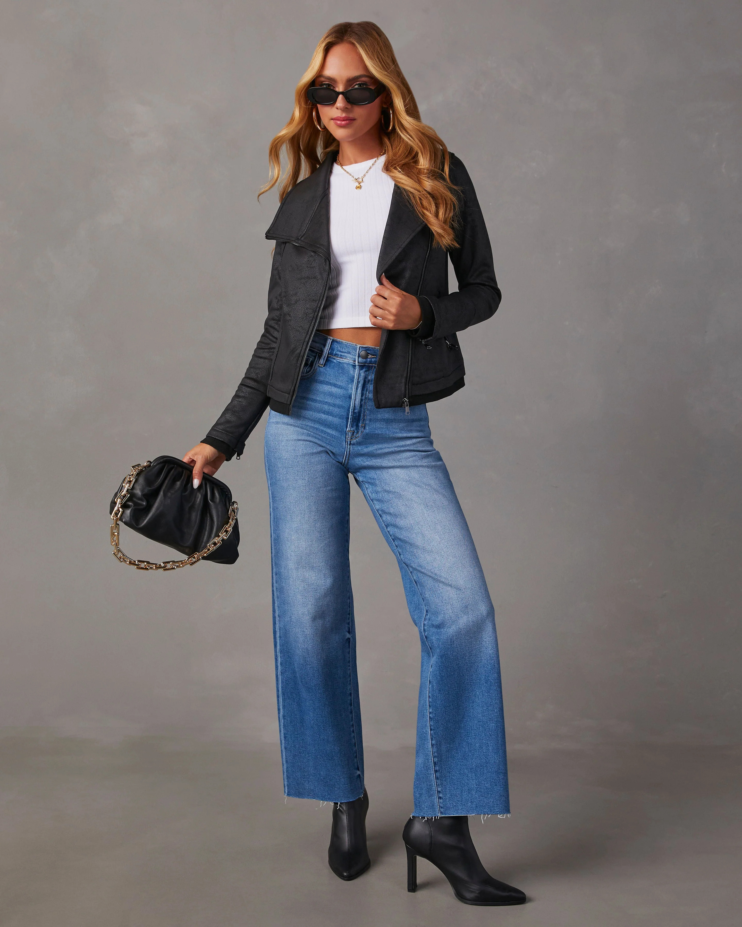 Slick Chick Coated Faux Leather Moto Jacket | VICI