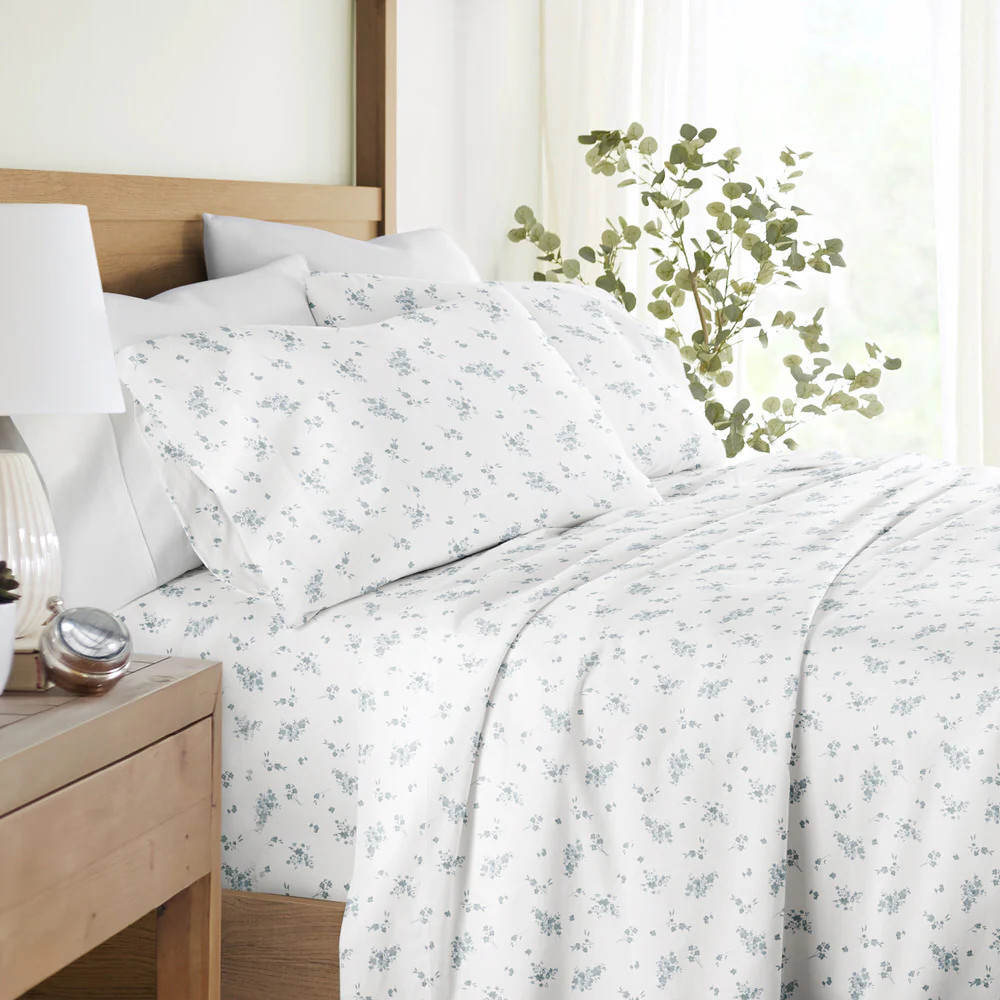 Bouquet Bliss 4-Piece Long Staple Cotton Sheet Set | Linens and Hutch