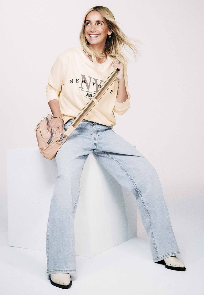 Womens Light Blue High Rise Wide Leg Jeans | Peacocks