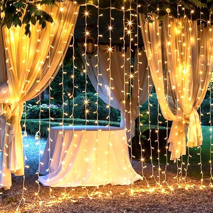 Brightown 300 LED Curtain String Lights, 9.8 FT Hanging Fairy Lights with Remote, 8 Modes, Connec... | Amazon (US)