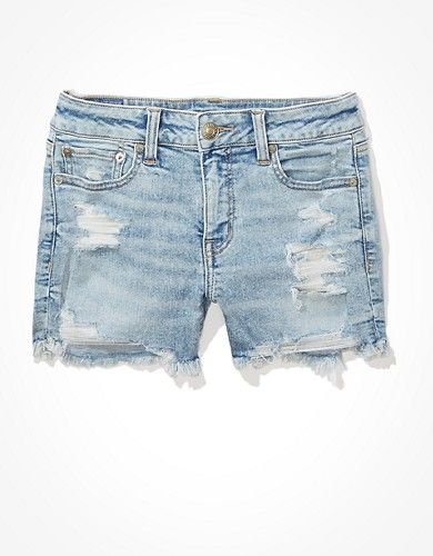 AE Ne(x)t Level Denim Midi Short | American Eagle Outfitters (US & CA)