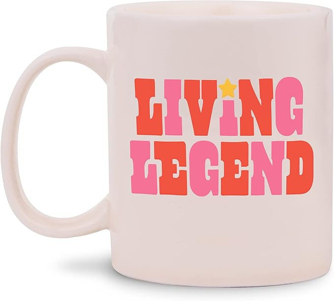 ban.do Ceramic Mug, 10 Ounce Coffee Cup, Dishwasher and Microwave Safe Mug, Living Legend | Amazon (US)