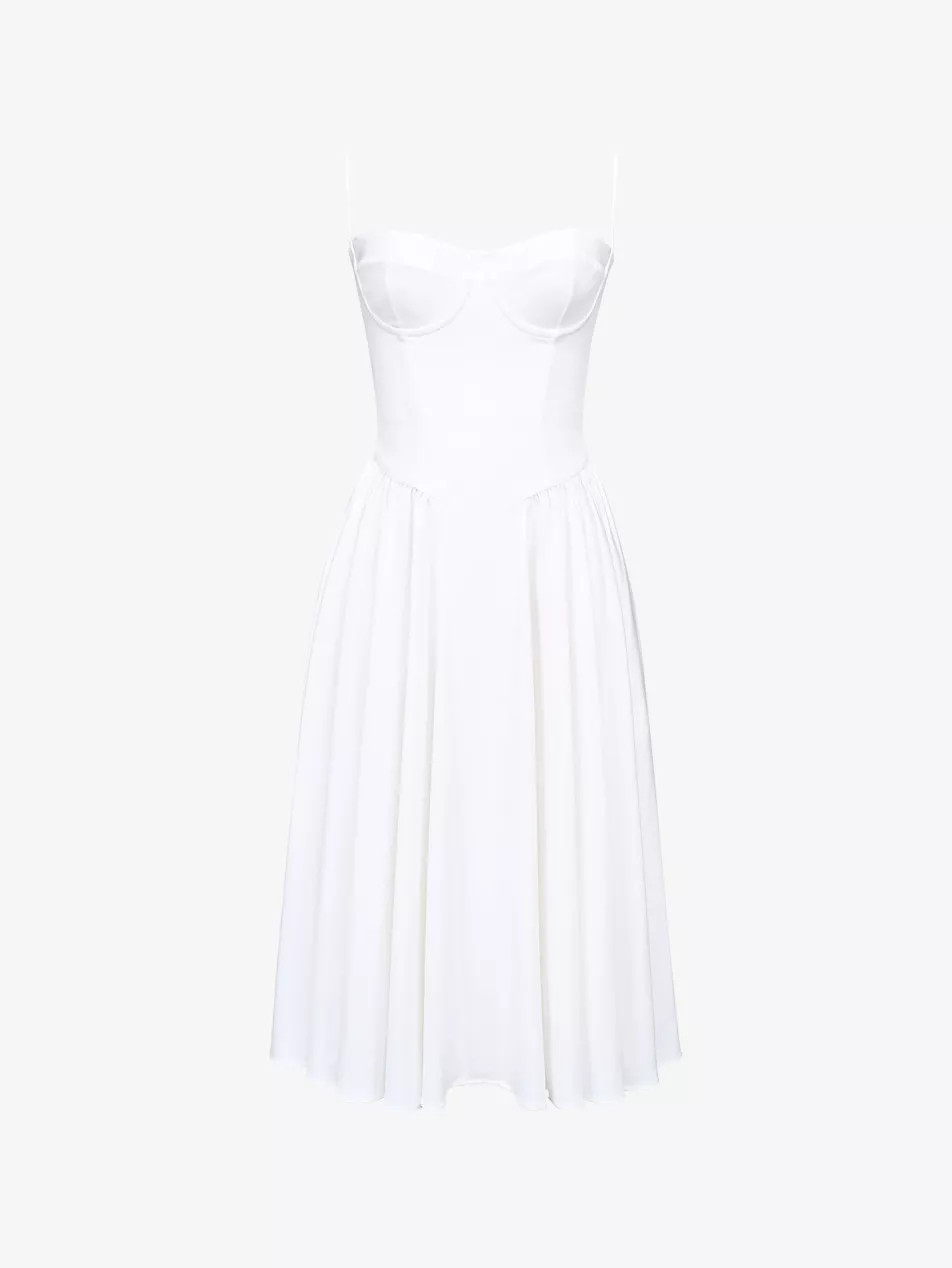 Samaria corseted woven midi dress | Selfridges