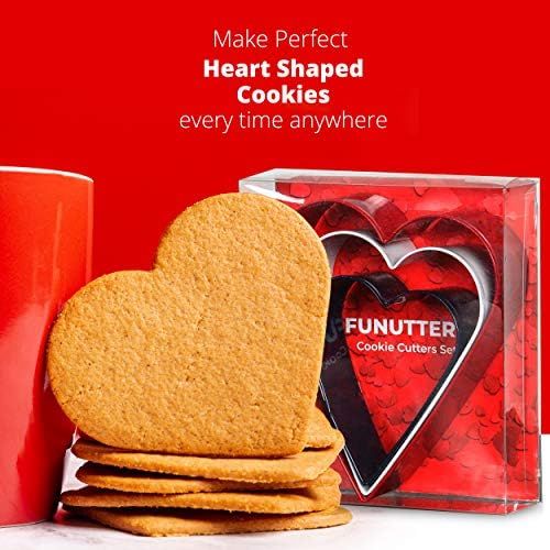 Heart Cookie Cutter Set, 3.5'', 3'', 2.3'', Fun Holiday Heart Shaped Valentines Cookie Cutters, Chri | Amazon (US)