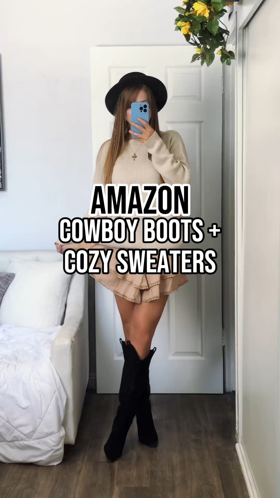 Amazon Cowboy Boots + Cozy Sweaters 🤠👢 there's so many looks to be created with these classic capsule wardrobe pieces this sweater is so comfortable! I'm loving this skort, perfect for dancing & doing activities! Dress it up or cozy it down #festivaloutfitideas #countryconcertoutfit #westernfashion #westernoutfits 

#LTKFestival #LTKFindsUnder50 #LTKWatchNow