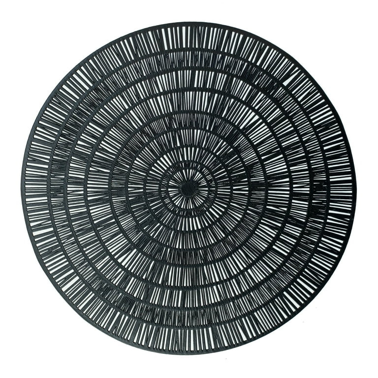Mainstays Zayne Pressed Vinyl Round Table Placemat Matte Black 15.8" RD (1 piece) | Walmart (US)