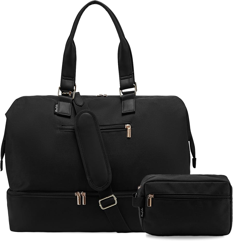 USELIKE Weekender Bag for Women, Large Travel Duffel Bag with Shoe Compartment, Carry On Overnigh... | Amazon (US)