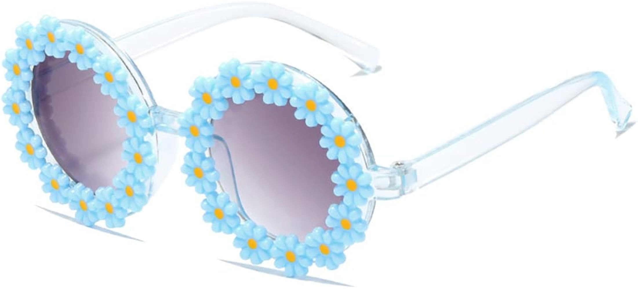 Round Flower Sunglasses for Girls Flower Shaped Cute Glasses UV 400 Protection Outdoor Beach Girl... | Amazon (US)