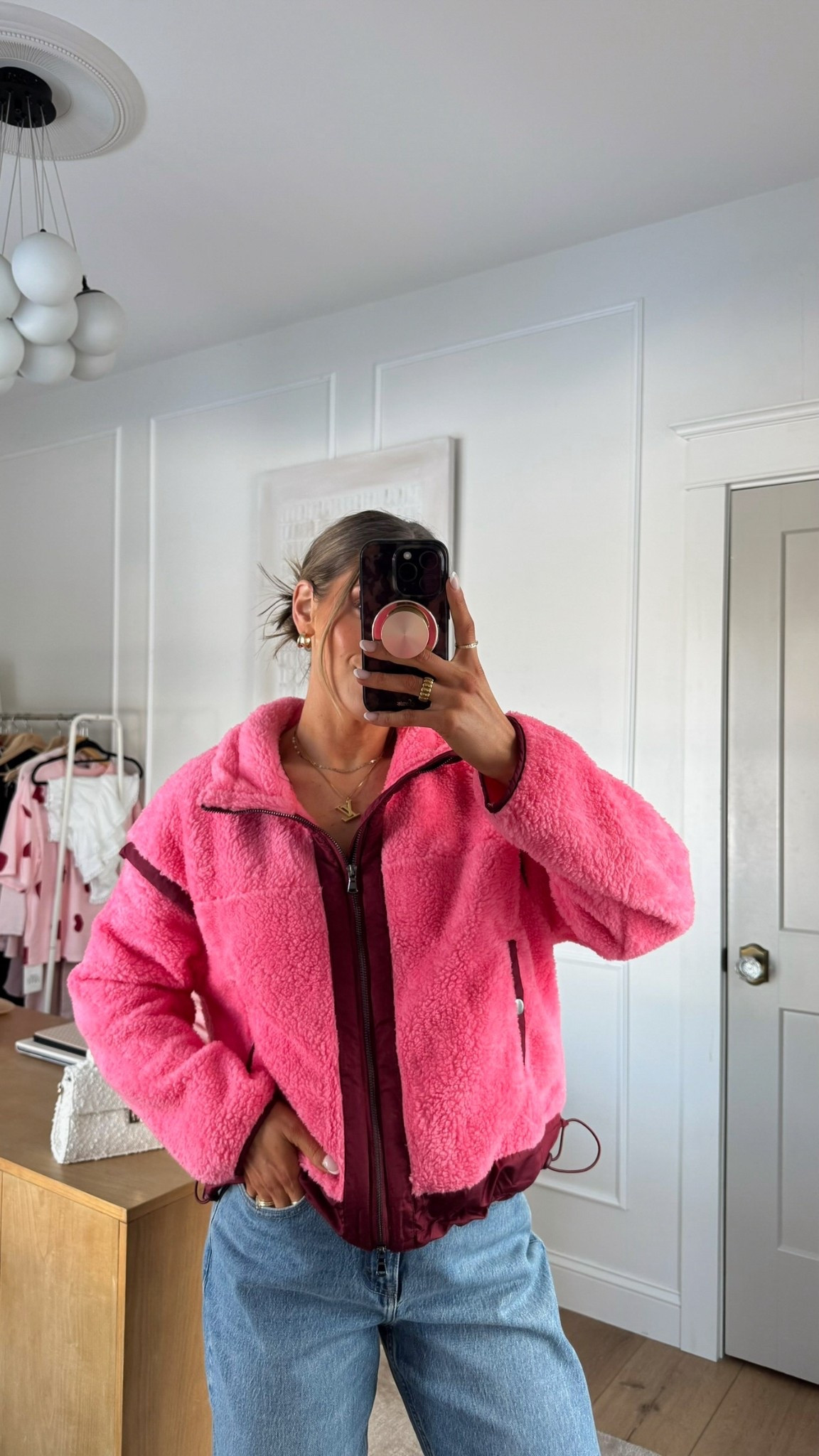This pink is everything. 
Warm, bright, and a little unexpected in the best way. It pairs so well with denim and gold jewelry. Such a fun grab-and-go layer!! 💕

#amazonfashion #colorcrush #LTKdayinmylife #springtransition
