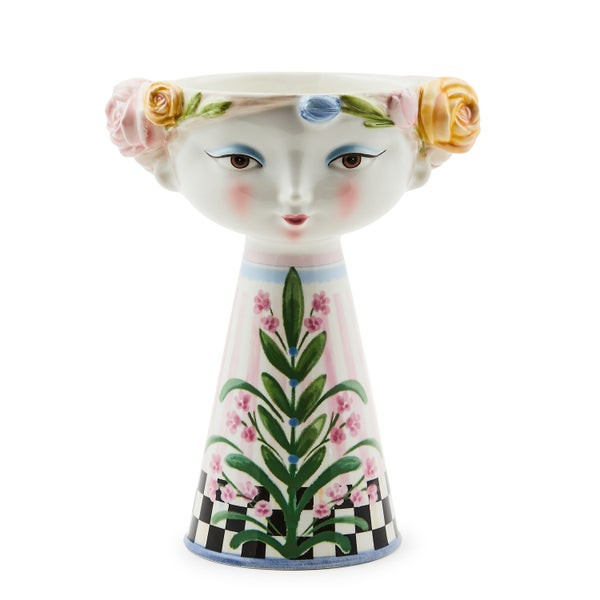 MacKenzie-Childs Rosy Meadow Short Lady Vase | MacKenzie-Childs