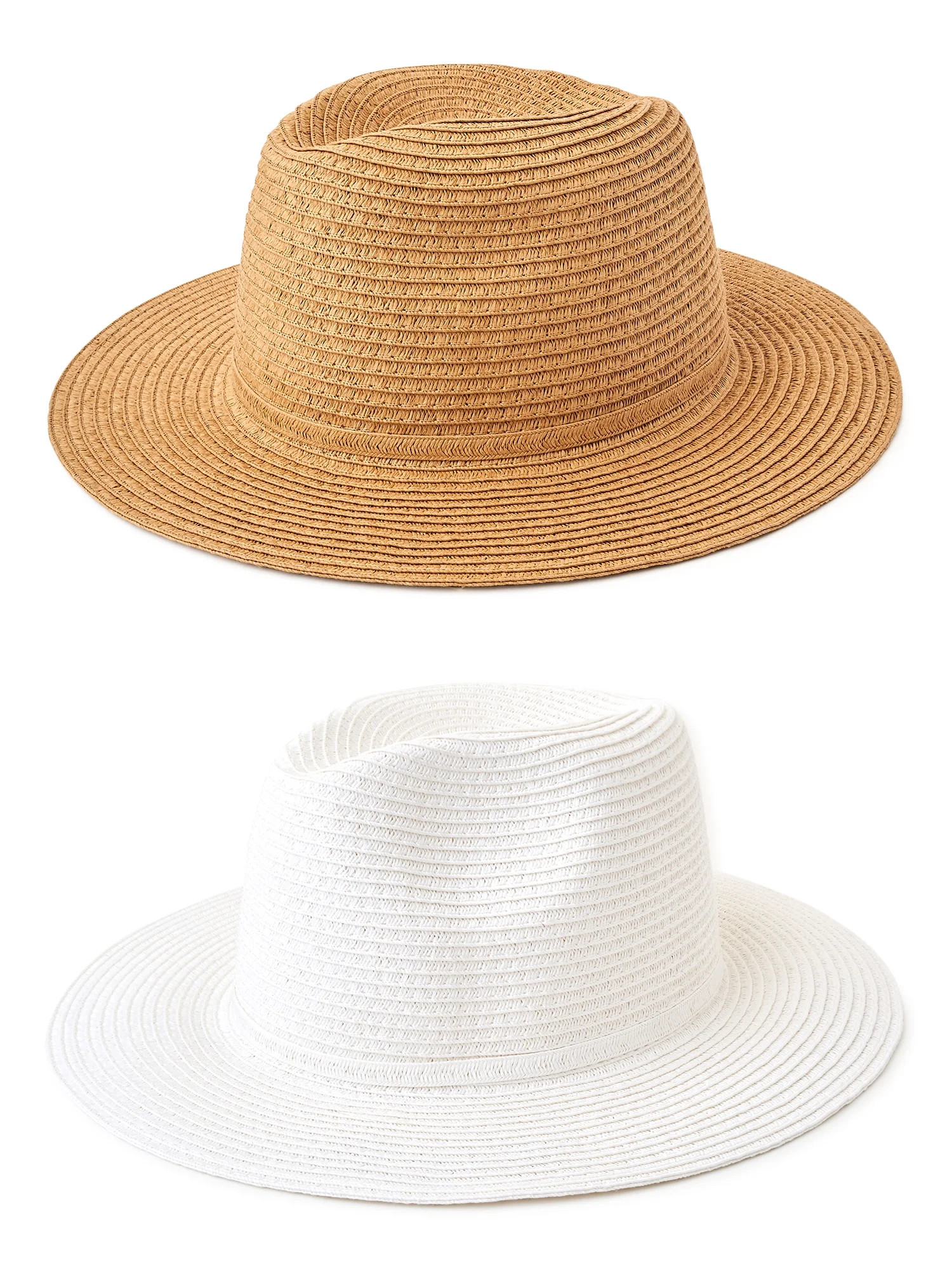 Time and Tru Women's Straw Fedoras, 2-Pack - Walmart.com | Walmart (US)