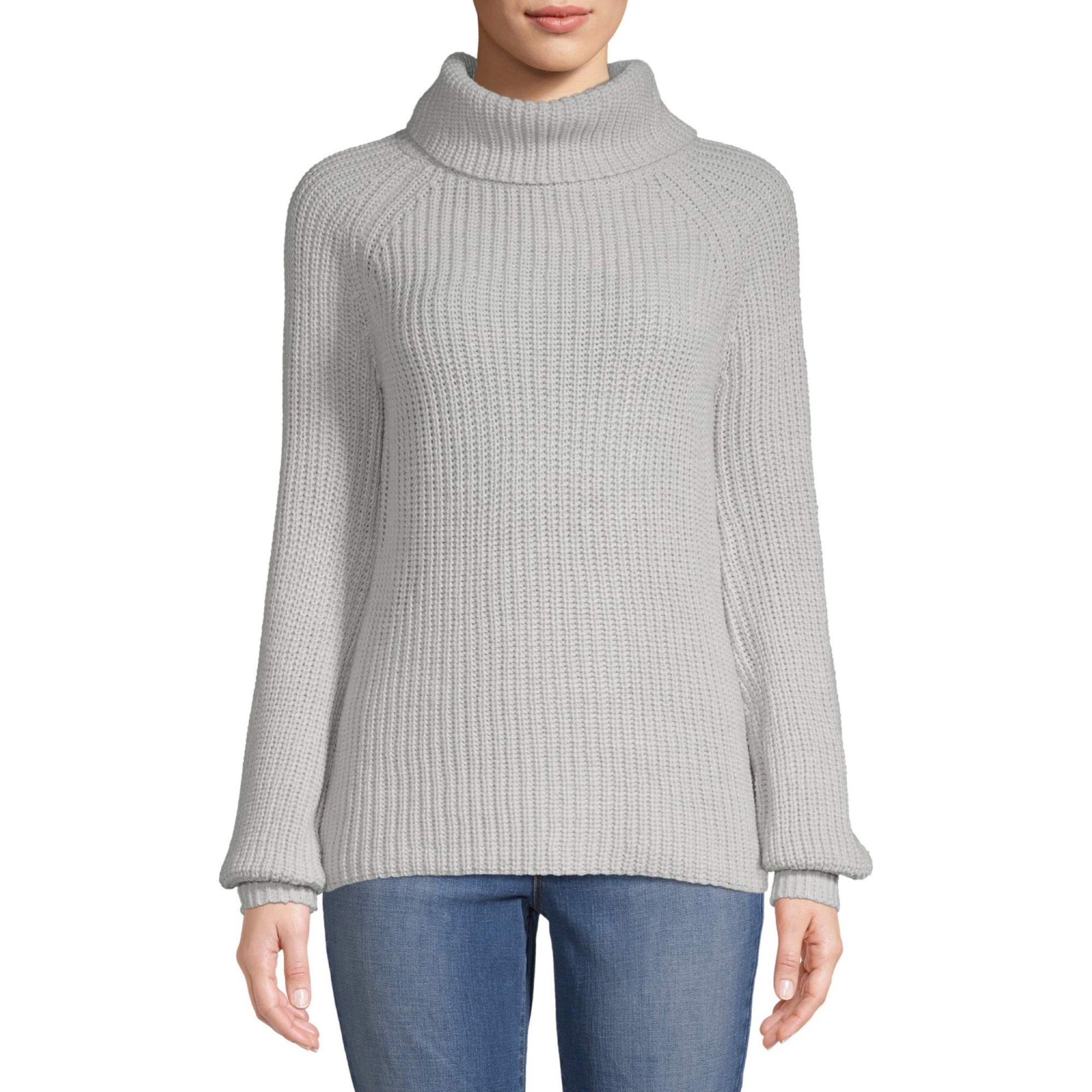 Heart N Crush Women's Balloon Sleeve Turtleneck Sweater | Walmart (US)