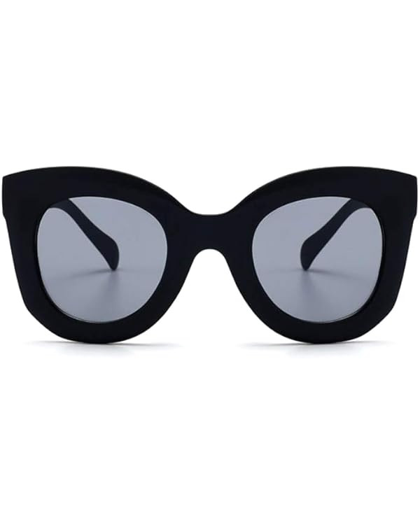 Butterfly Sunglasses Semi Cat Eye Glasses Plastic Frame Clear Gradient Lenses | Amazon (US)