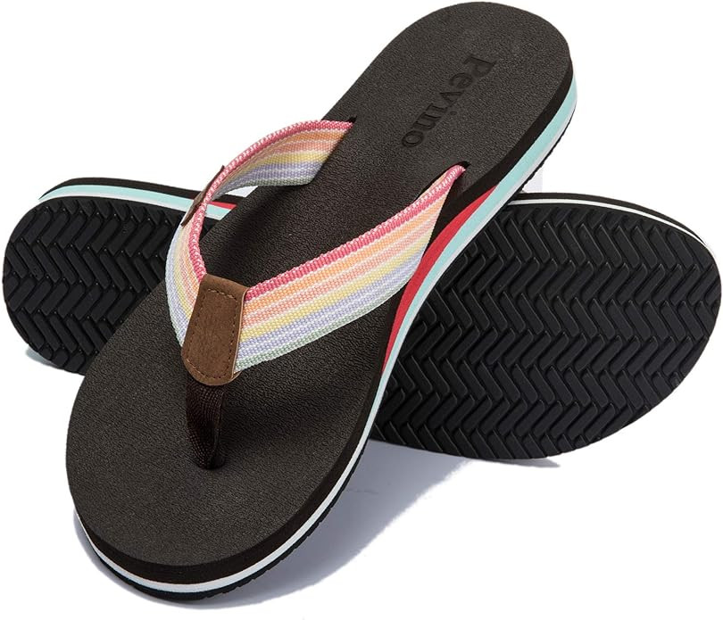 Pevino Women's Orthotic Flip Flops,Casual Comfortable Yoga Mat Thong Sandal with Arch Support | Amazon (US)