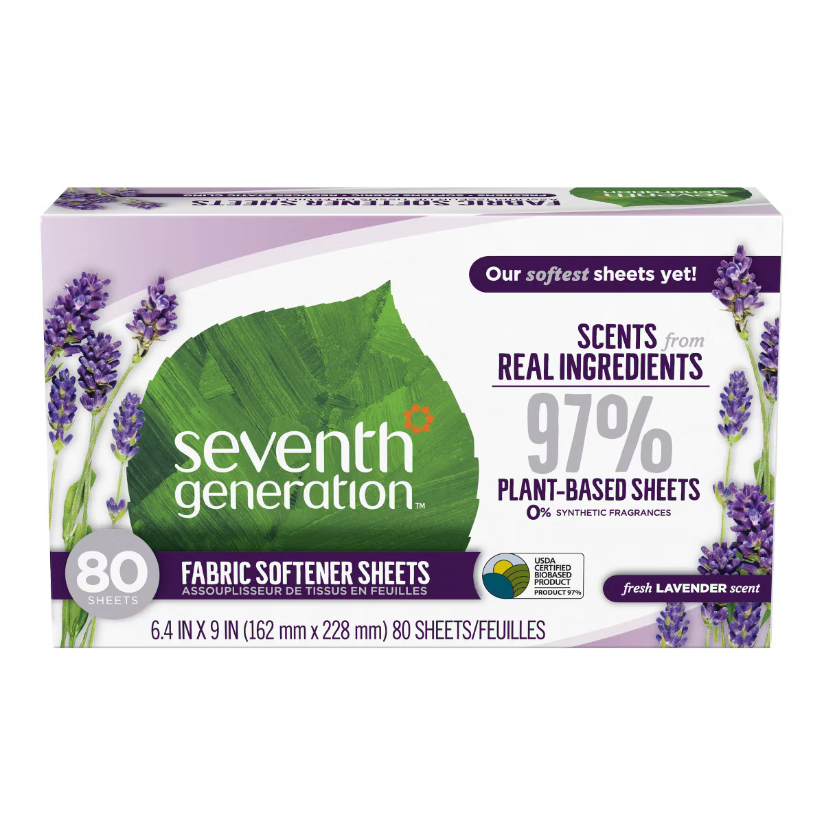 Seventh Generation Fabric Softener Sheets Fresh Lavender Scent - 80ct | Target