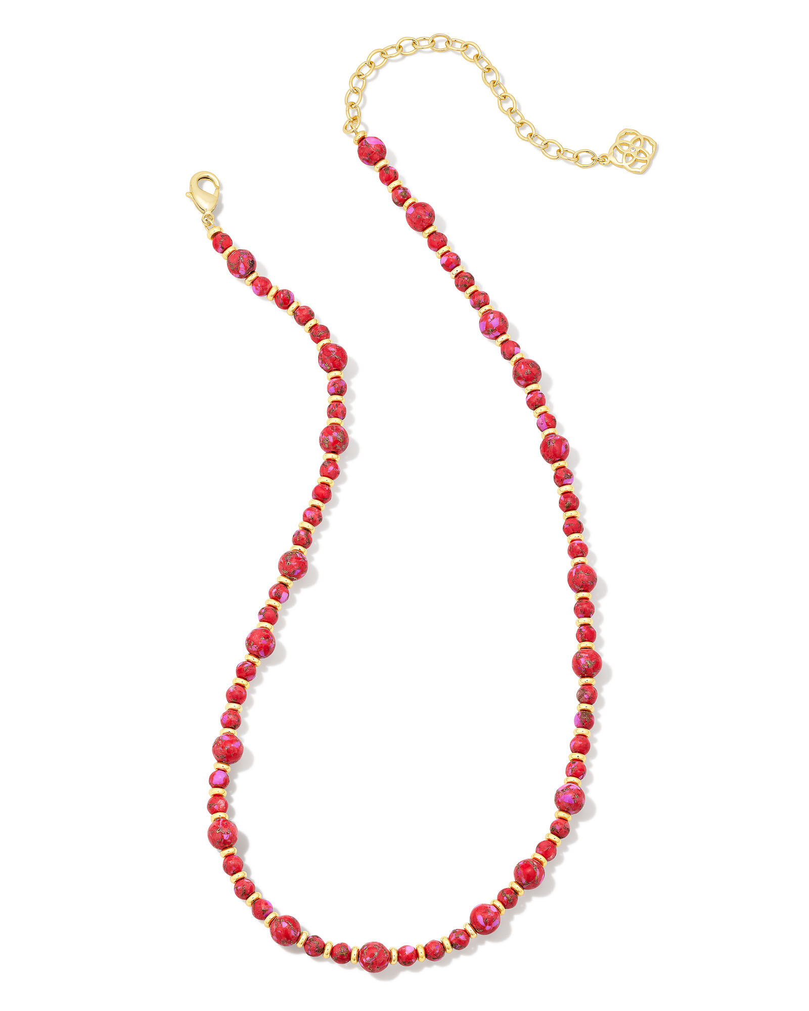 Jovie Gold Beaded Strand Necklace in Bronze Veined Red and Fuchsia Magnesite | Kendra Scott | Kendra Scott