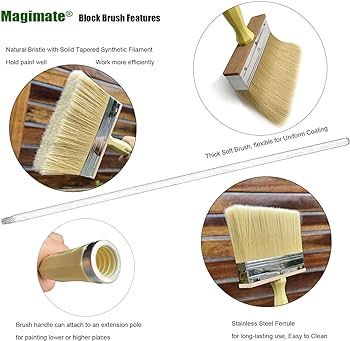 Amazon.com: 6 Inch Extra-Wide Paint Brush Large Block Stain Brushes Heavy-Duty Household Bristle ... | Amazon (US)