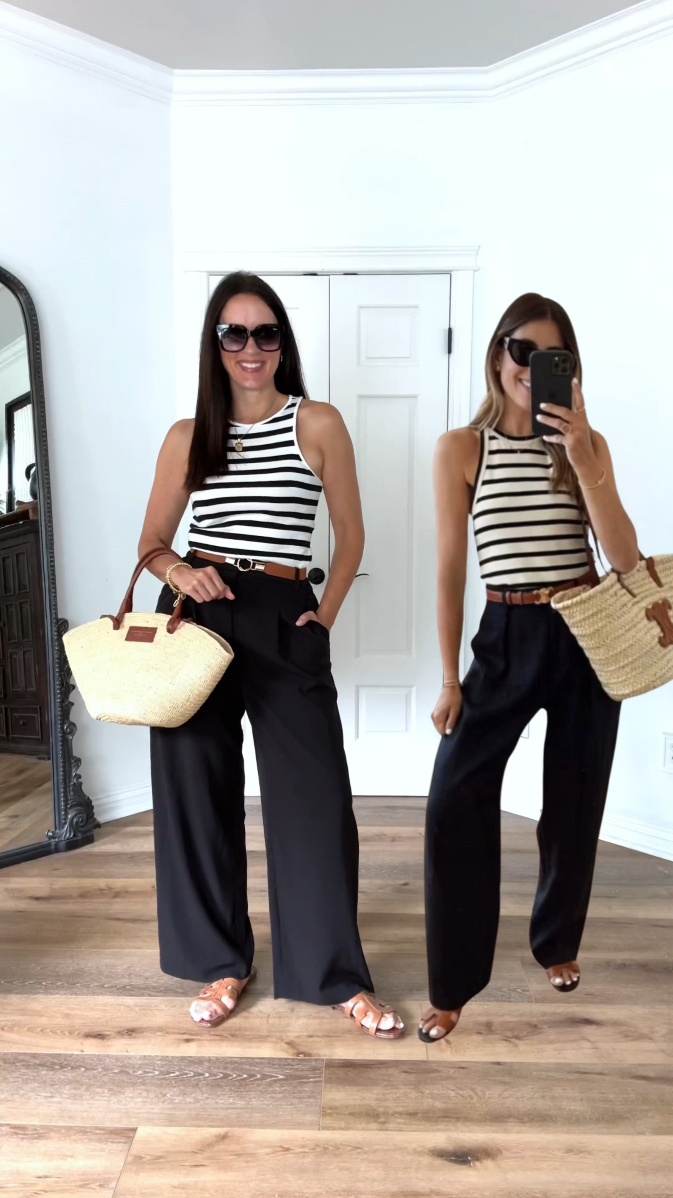 Recreating chic Pinterest looks as a mom over 40 (now fifty!). This is a great early summer look for those who don’t like shorts in the summer!

Sizing:
Tank-small, fits snug
Black trousers-wearing 6, size up if in between 

summer outfit | casual outfit | elevated casual | sandals | European style | Sezane straw tote | 

#LTKOver40 #LTKStyleTip #LTKFindsUnder50