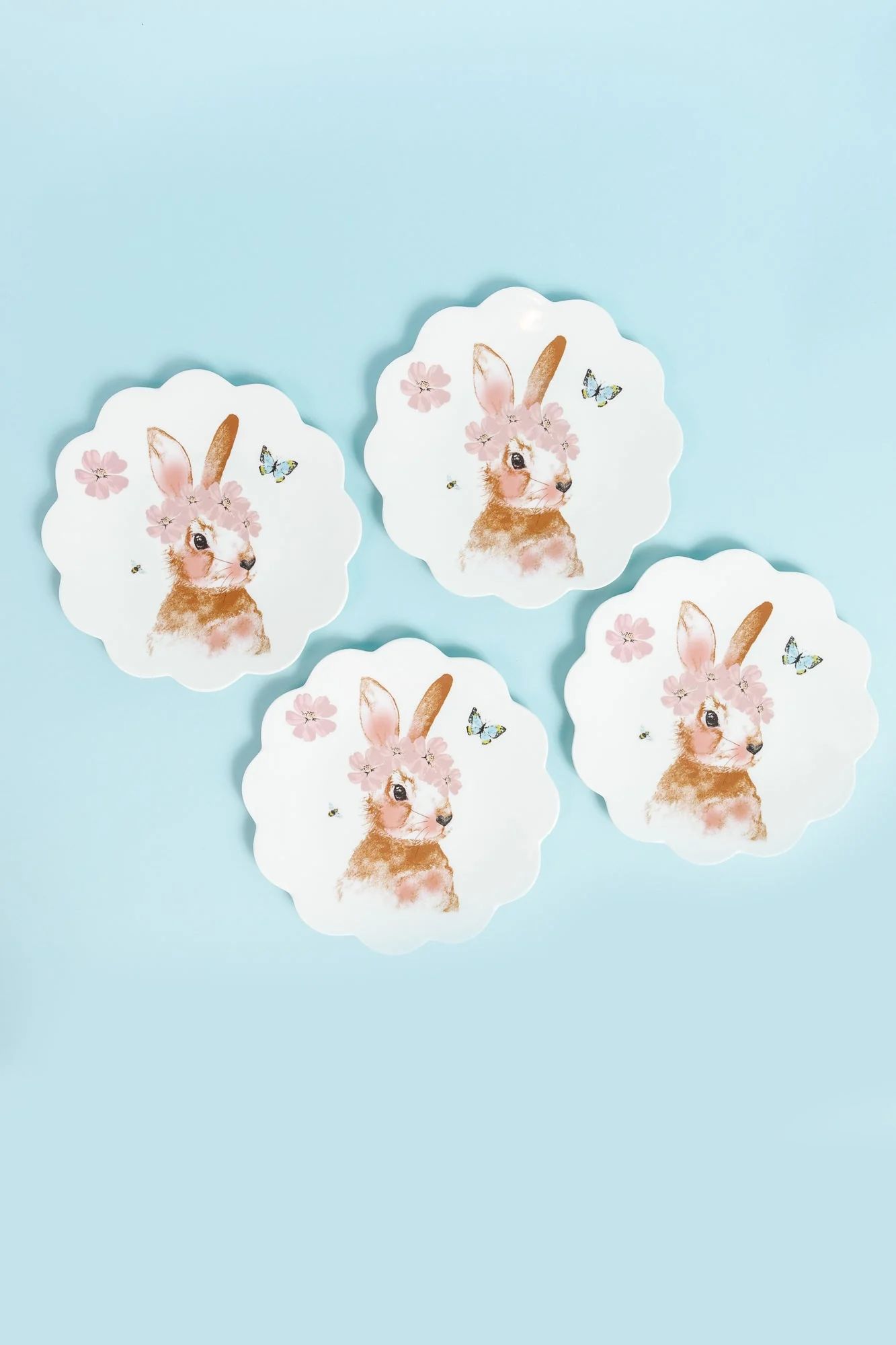 Bunny Melamine Plates - Set of 4 | Rachel Parcell