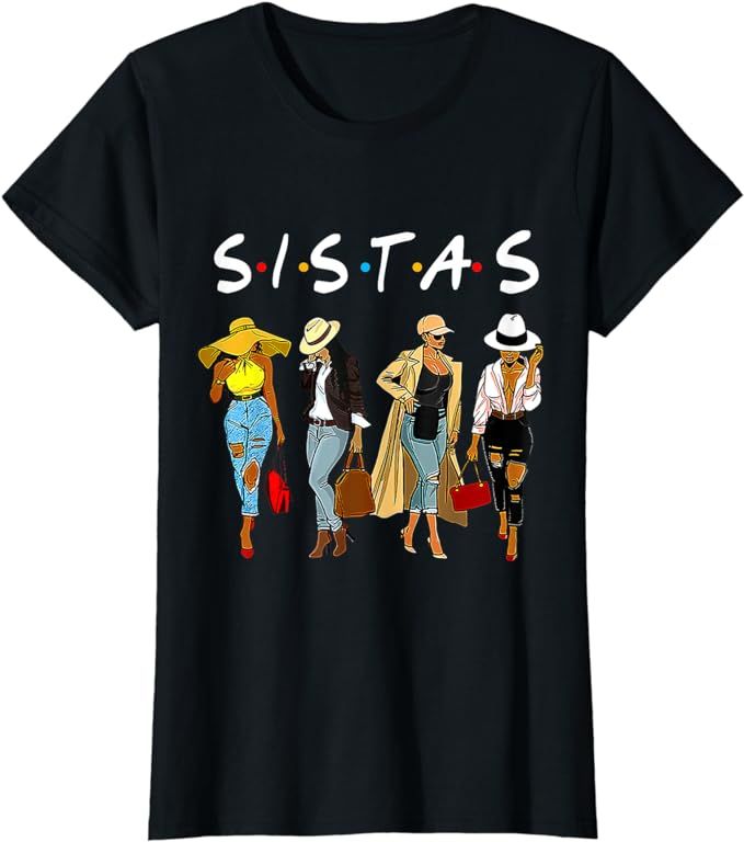 Proud Black Sistas Queen Melanin Afro African American Women T-Shirt | Amazon (US)