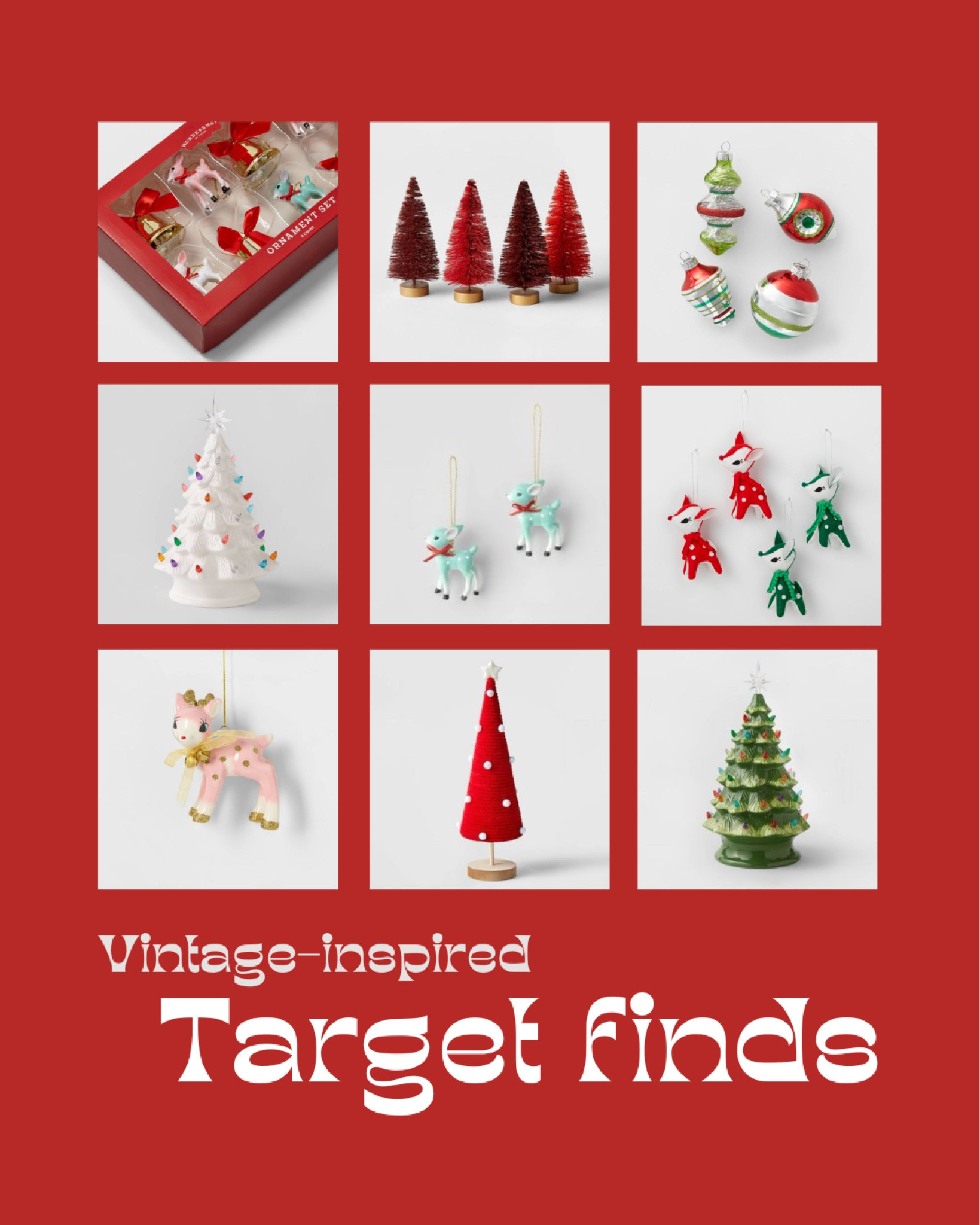 Here’s a collection of vintage-inspired Target finds! Lots of cute stuff this year 🎄

#LTKunder50 #LTKSeasonal #LTKHoliday