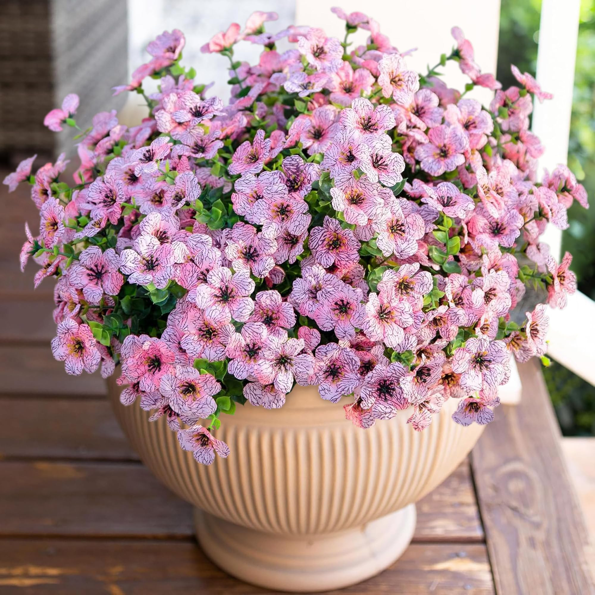 Artificial Flowers for Outdoor Indoor Garden Home Decoration, Faux Flower Daisy with Eucalyptus L... | Amazon (US)