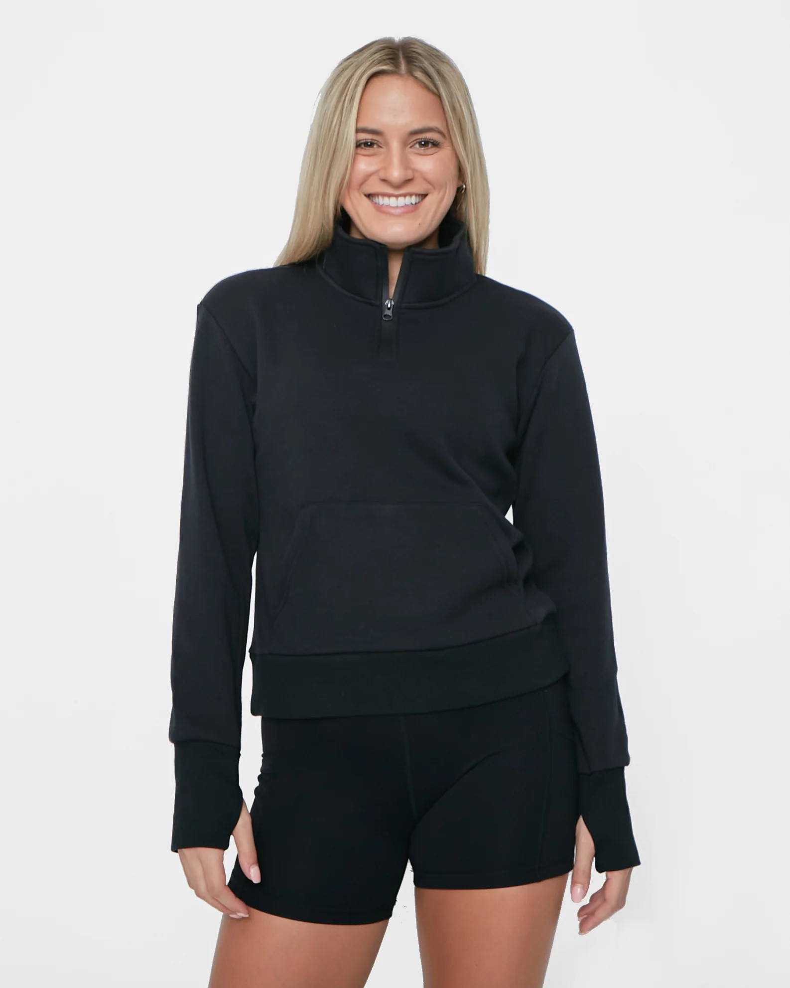 Hailey Classic Half Zip - Black | Senita Athletics