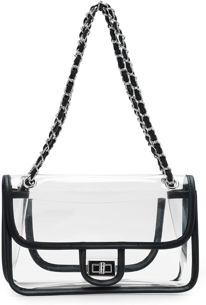 WOG2008 Clear Purses for Women Stadium Crossbody Clear Bag PVC Transparent Shoulder Bag for Conce... | Amazon (US)