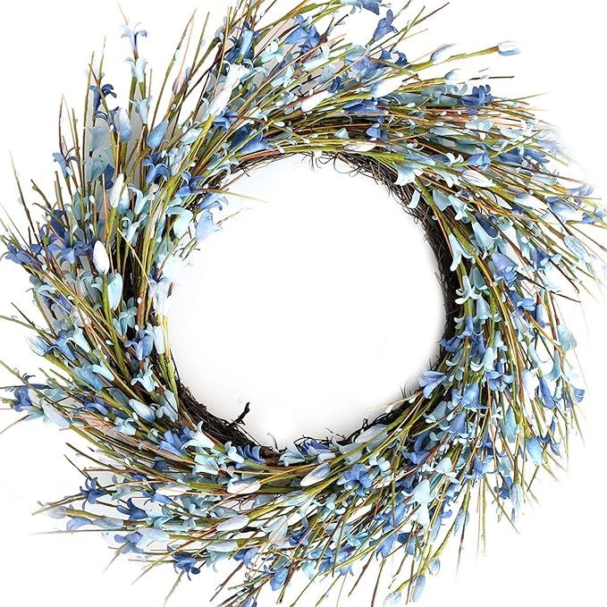 Bibelot 18inch Artificial Forsythia Flower Wreath, All Year Around Wreath for Front Door, Wedding... | Amazon (US)