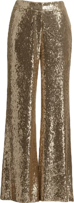 Sequin Wide Leg Trouser Pant - Champagne Nude | Boston Proper | Boston Proper