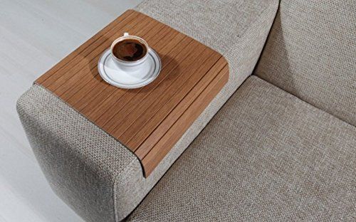 Sofa Tray Table (Bahama Teak), Sofa Arm Tray, Armrest Tray, Sofa Arm Table, Couch Tray, Coffee Ta... | Amazon (US)