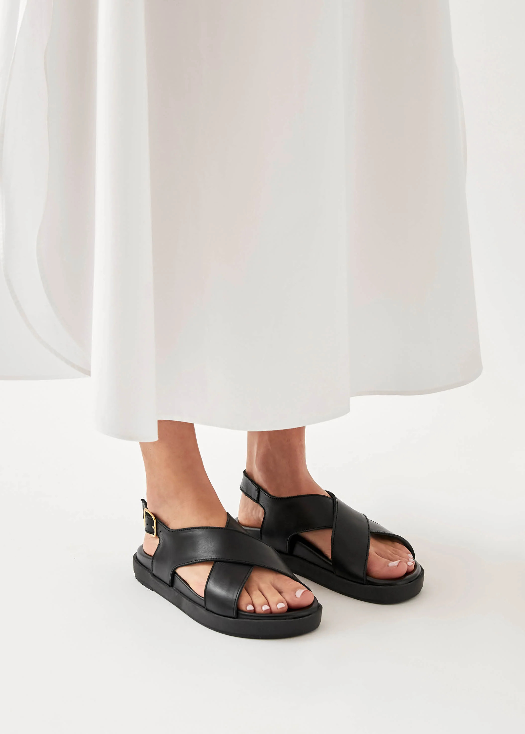Nico Black Leather Sandals | ALOHAS | Alohas US