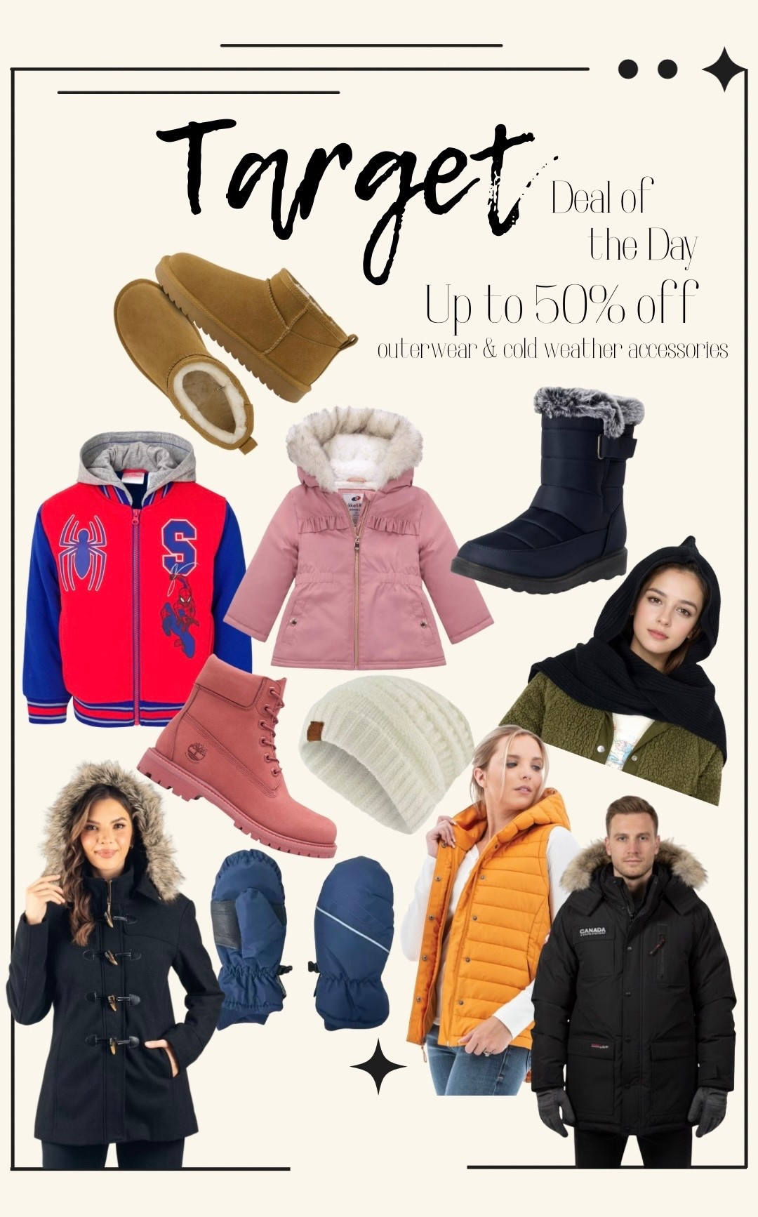 Targets Deal of the Day is one you need to jump on. Up to 50% off outerwear and cold weather accessory necessities— today only. Don’t wait for these items to be sold out when you’re needing them! 

#targetdeals #targetfashion #winterclothong #targetfinds #sale

#LTKSaleAlert #LTKSeasonal #LTKFindsUnder50