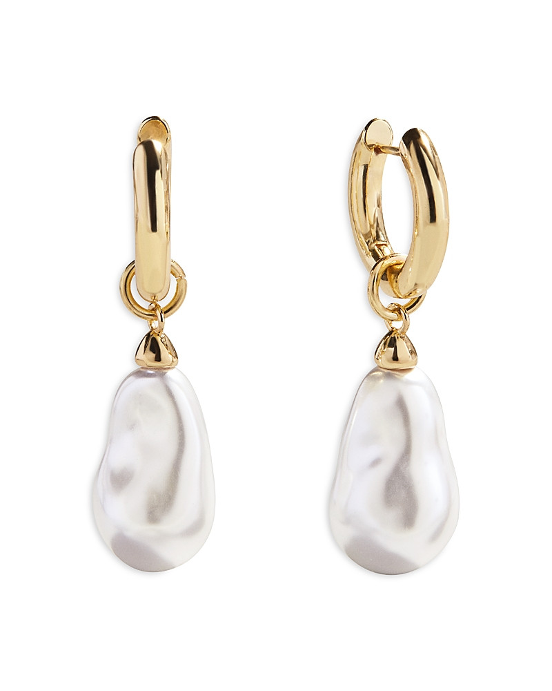 Baublebar Teagan Imitation Pearl Charm Hoop Earrings | Bloomingdale's (US)