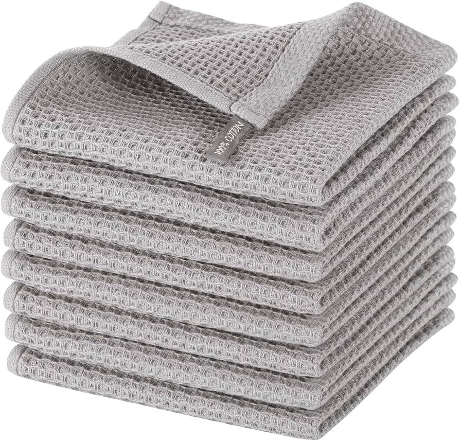 joybest Cotton Kitchen Dish Cloths, 8-Pack Waffle Weave Ultra Soft Absorbent Dish Towels Washclot... | Amazon (US)