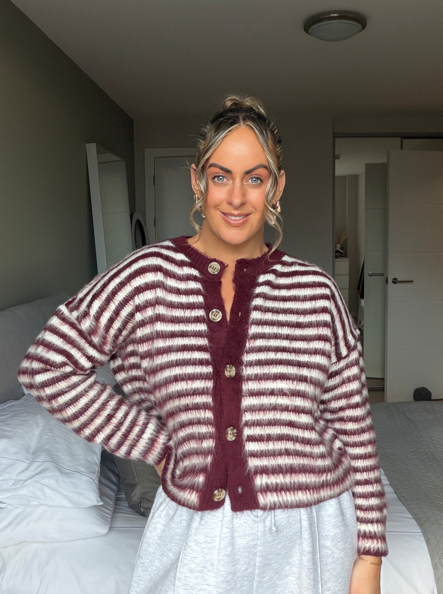 Gorgeous burgundy stripe cardigan 🍇 I’m wearing a medium 

#LTKwinter #LTKfestive #LTKstyletip