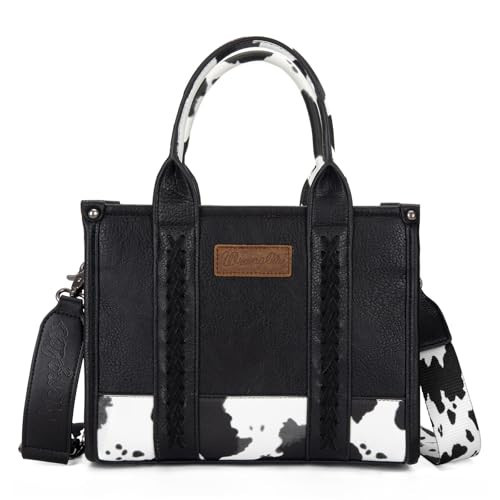 Wrangler Purse for Women Medium Tote Bag Handbags Top-Handle Handbags Cow Print Western WG102-8120SBK | Amazon (US)