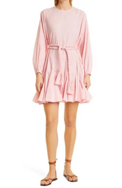 RHODE Ella Long Sleeve Dress in Candy Pink at Nordstrom, Size X-Small | Nordstrom