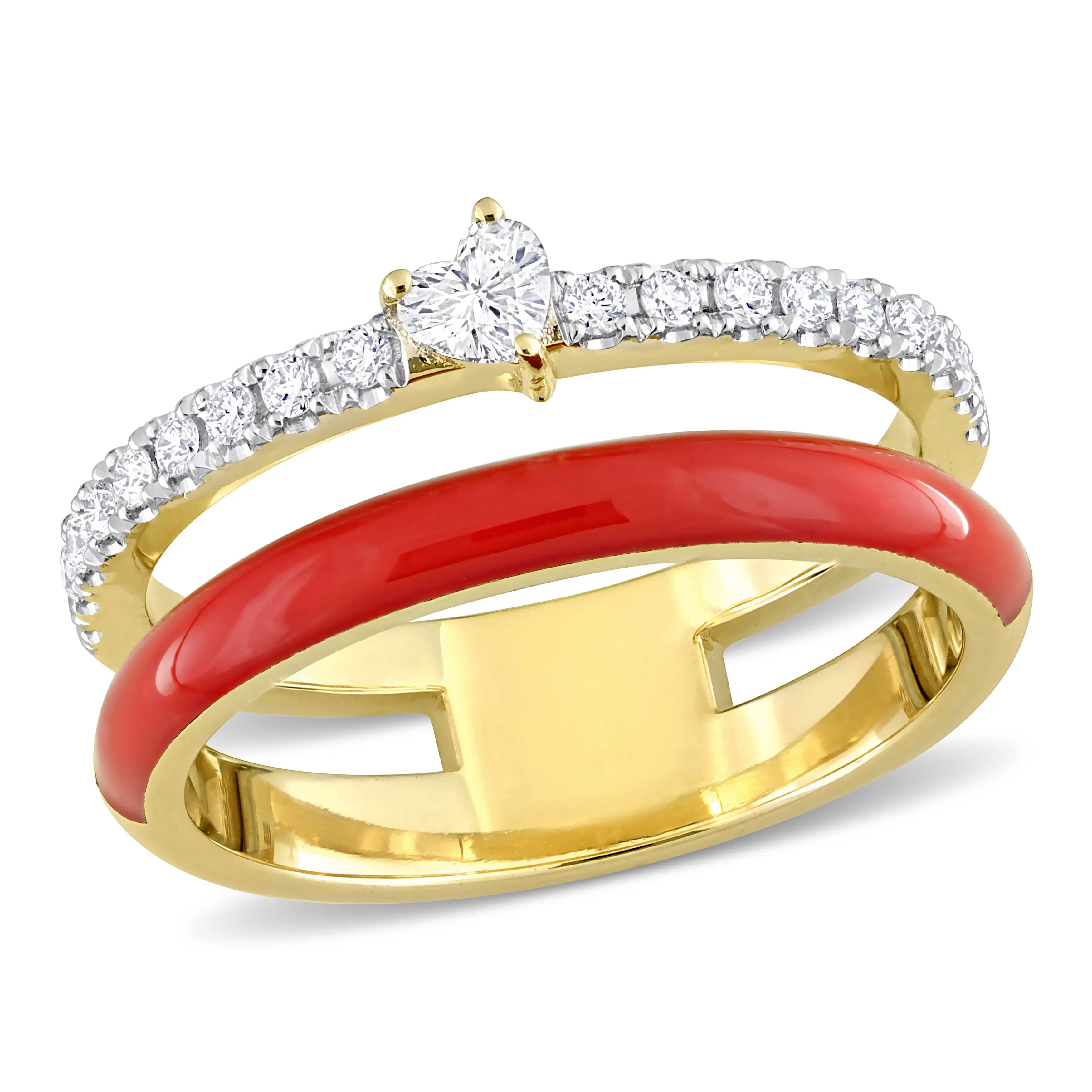 Julianna B. 1/3 CTW Diamond & Red Enamel Heart Ring 14k (Women) | Nordstrom | Nordstrom