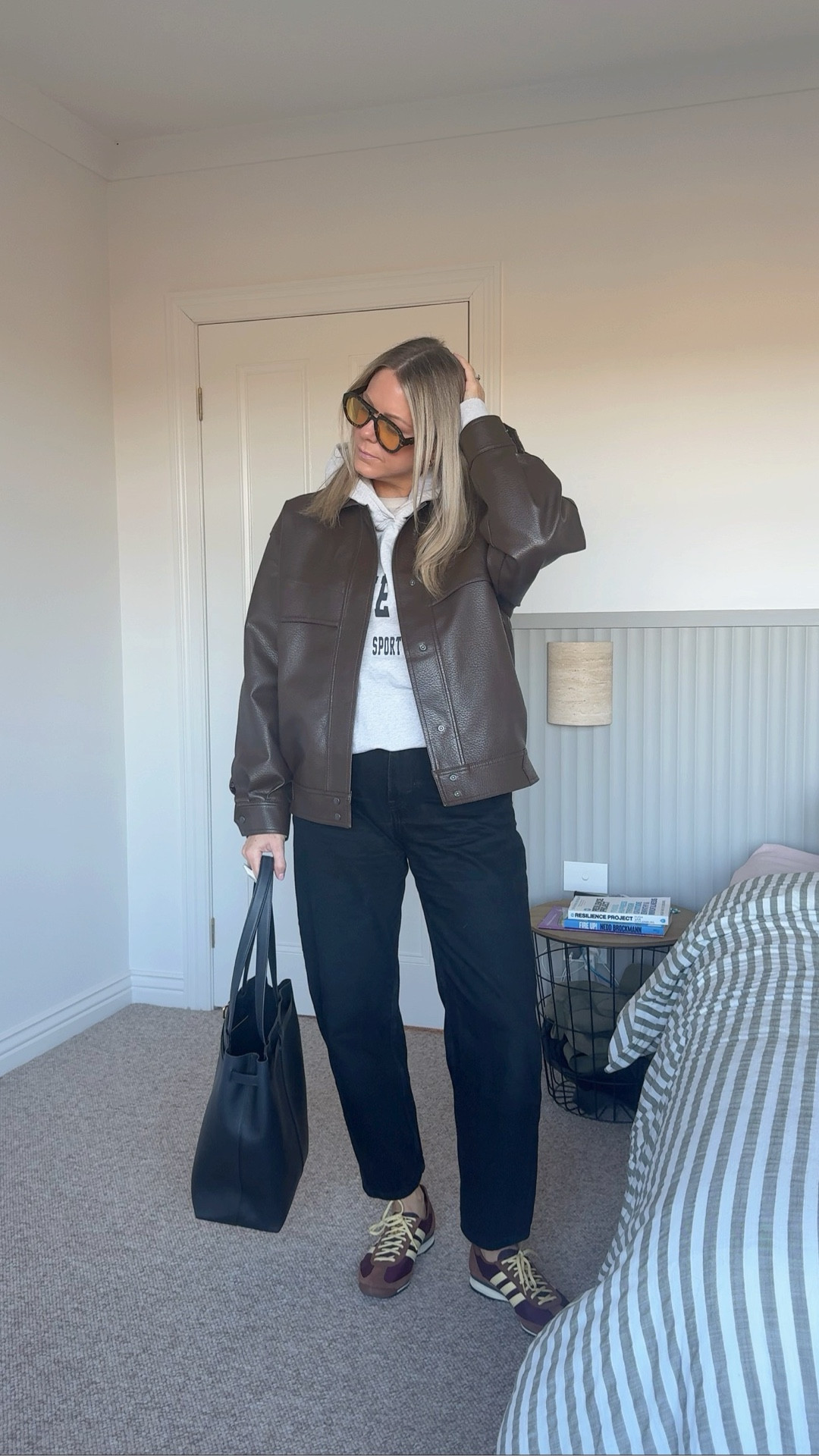 Recreating this fabulous outfit from Kendall Jenner for a casual Friday off with my son. How versatile and fab is this Henne faux leather bomber?!

#LTKaustralia #LTKwinter #LTKstyletip