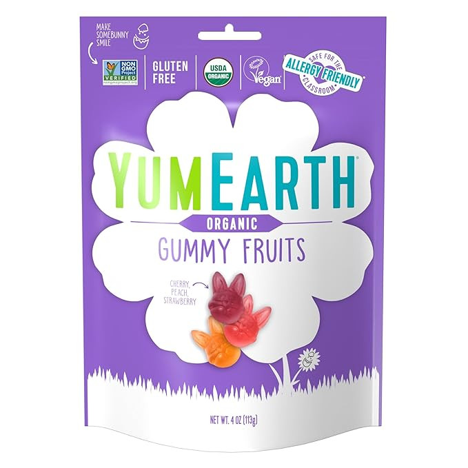 YumEarth Easter Candy Organic Gummy Fruits, 4 Ounce - Spring Fruit Flavors - Allergy Friendly, Gl... | Amazon (US)